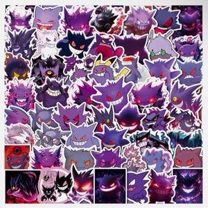 50 Pc Pokemon Stickers Gengar Set